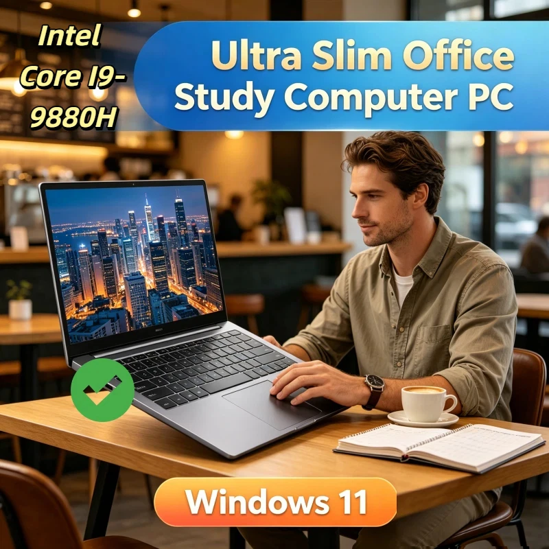 

Intel Core I9-9880H New 14.1" Laptop 32GB RAM 2TB SSD Ultra Slim Gaming Laptop 1920*1080 Windows 11 Office Study Home Use