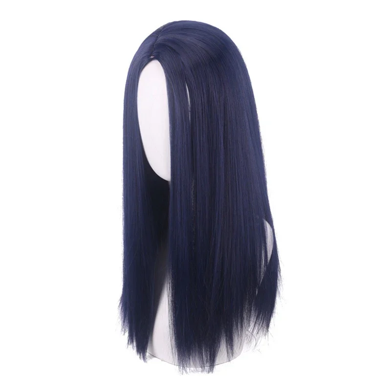 Arcane Caitlyn Cosplay Wig Anime Dark Blue Long Straight Heat Resistant Synthetic Hair The Sheriff of Piltover Wigs   Wig Cap