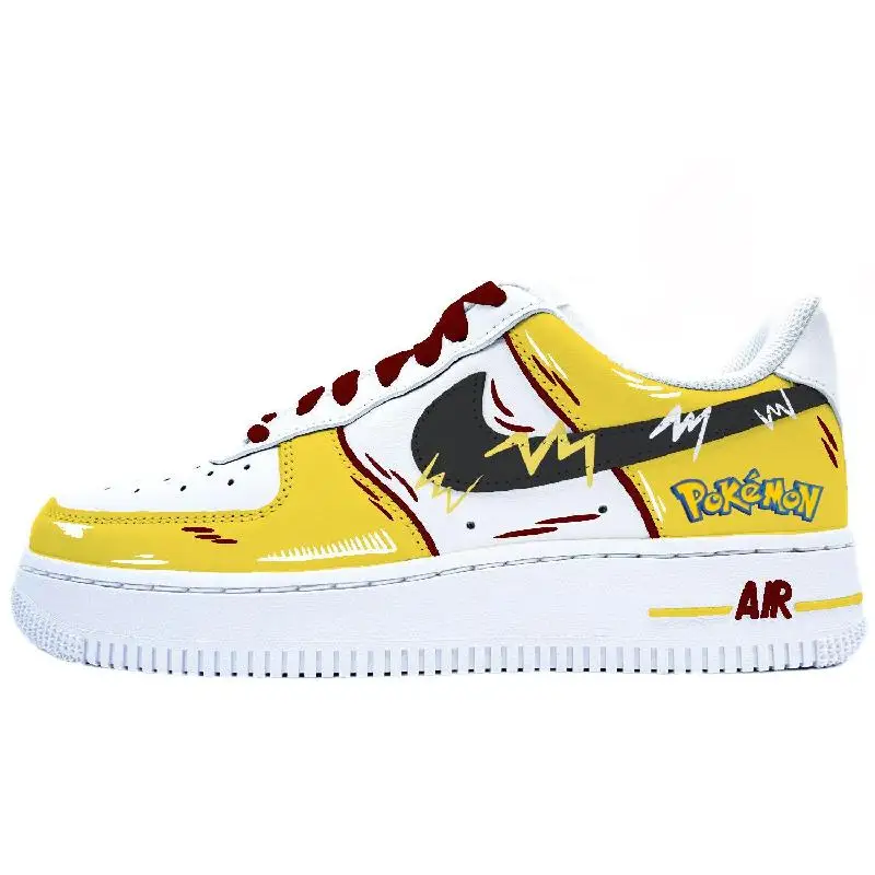 

[Мужской пикап на заказ] Низкие кроссовки для скейтборда Nike Air Force 1 Air Force 1, мужские белые, желтые
