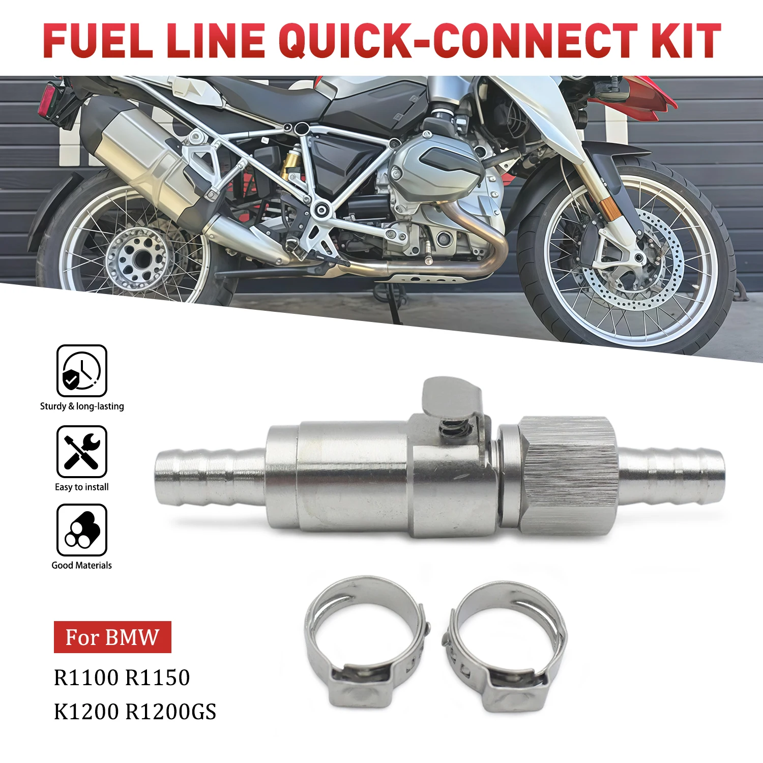 Motorcycle Fuel pipe quick release connector set For BMW R1100 R1150 K1200 R1200GS Fuel Line Quick Disconnects Couplings