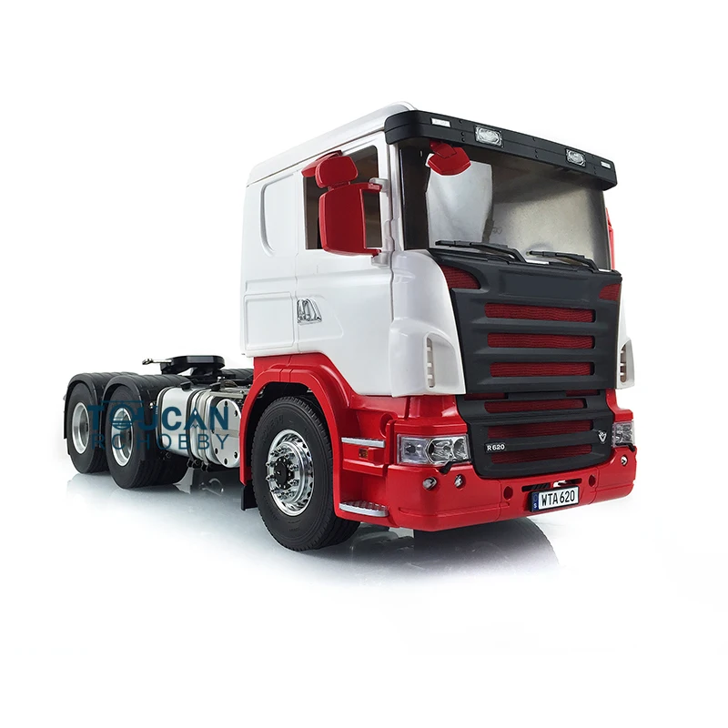 6*6 LESU RC 1/14 Tractor Truck Model TOUCAN Painted Unassembled Cabin Body Kits Metal Chassis Toys with Motor Servo THZH0574