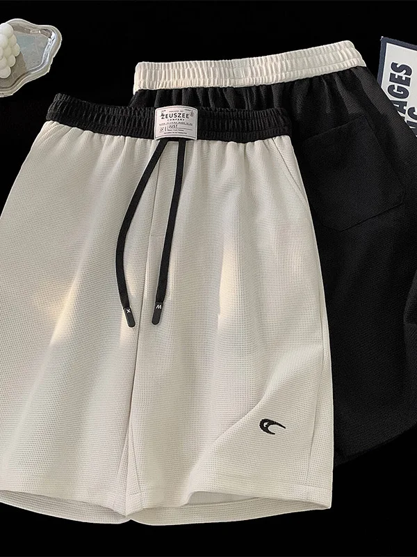 

Cleanfit American Retro Sports orts Qui Dry Five-Quarter Length Thin Double Waist Head Summer Thin Pants Straight Leg