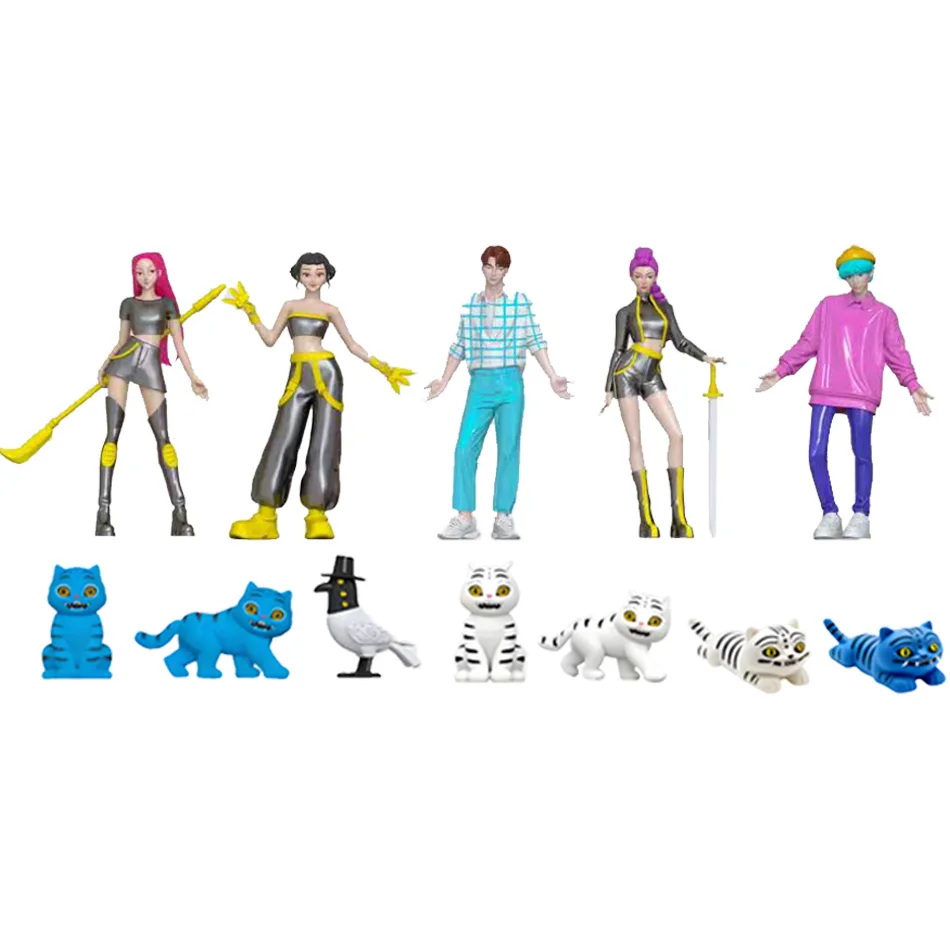 12 Stück KPOP Demons Hunter Blind Box Collection Kawaii Girl Group Plüschtierfiguren Rumi Mira Zoey Jinu 2-4,5 Zoll für Partygeschenke