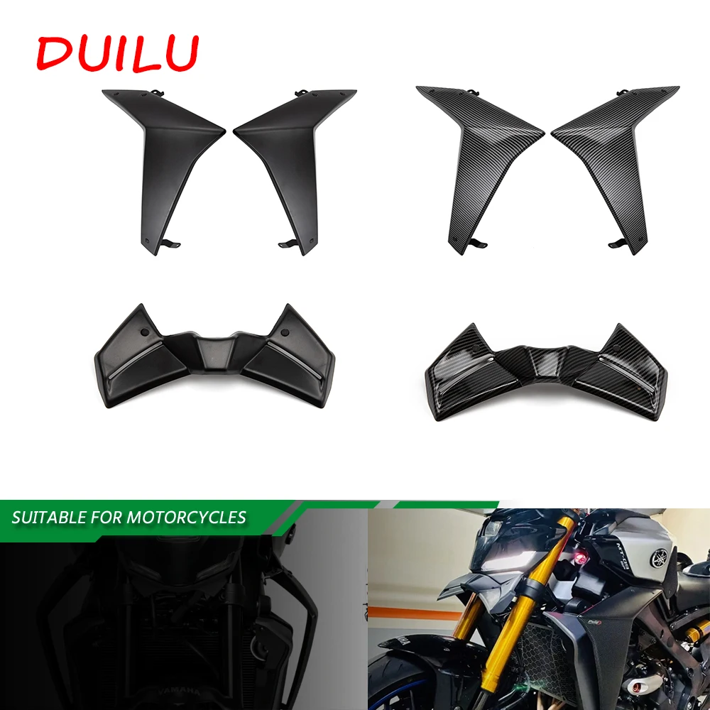 Front Spoiler Kit Downforce Frontal Spoiler Winglet Aerodynamic Wing For Yamaha MT09 MT 09 MT-09 Alerons Laterals Side Spoilers