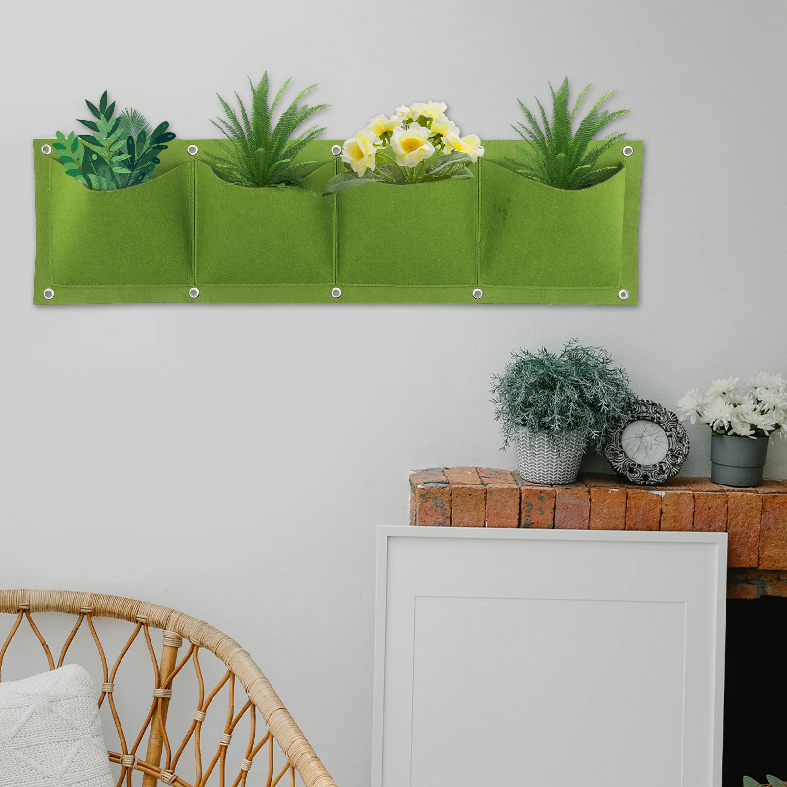 4 قطعة حقيبة زرع ورأى الجدار الشنق تنمو حقيبة قابلة لإعادة الاستخدام أواني الحضانة للخضروات الزهور حديقة في الشرفة الحاويات