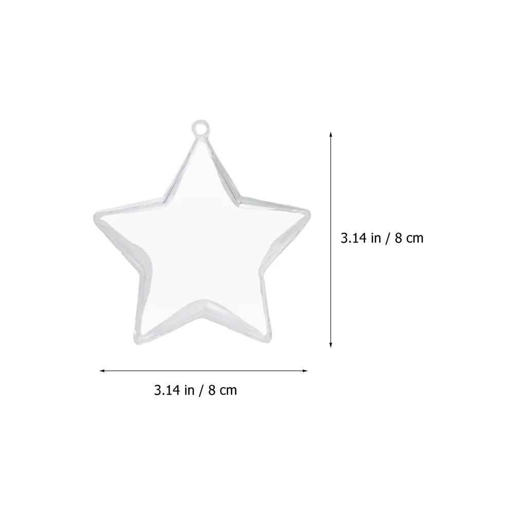 

10Pcs Clear Xmas Star Ball Hanging Decorations Plastic Christmas Tree Window Door Ornaments Holiday Party Supplies