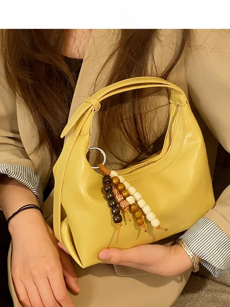 MuziKai Luxury Texture Small Work Bag 2026 New Versatile Single Shoulder Slant Cross Women's Soft Bag with Detachable Strap
