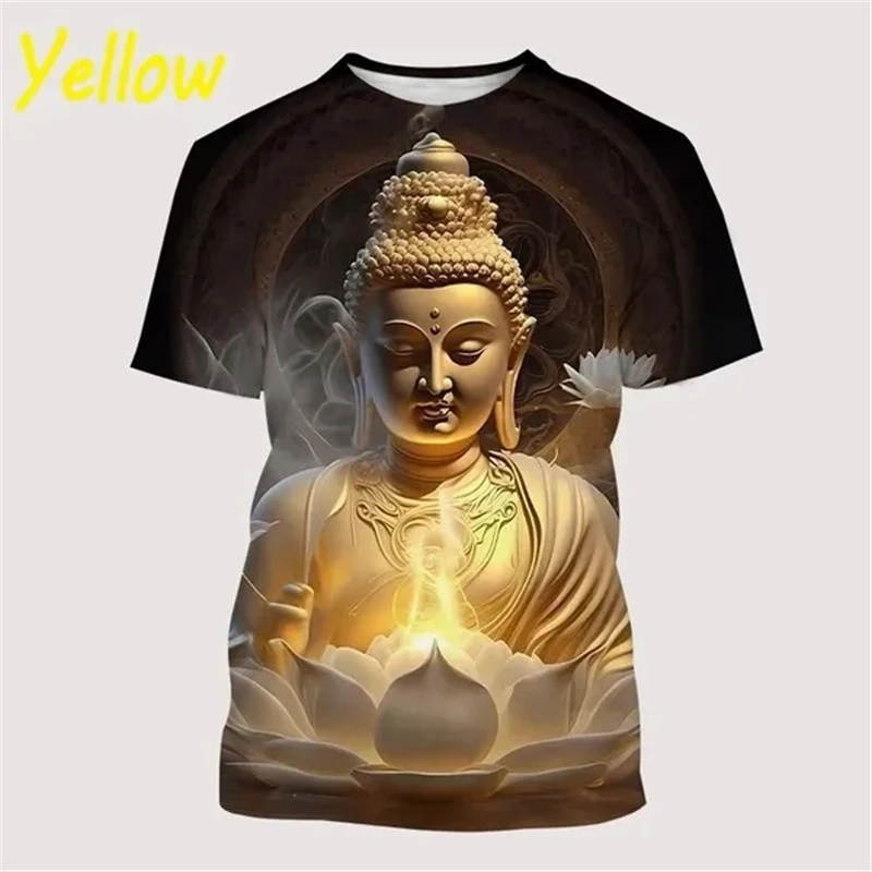 

Buddhist Fashion 3d Graphic T Shirts Buddha Shakyamuni Pattern T Shirt For Men Casual O Neck Short-sleeved Streetwear Tops Tees