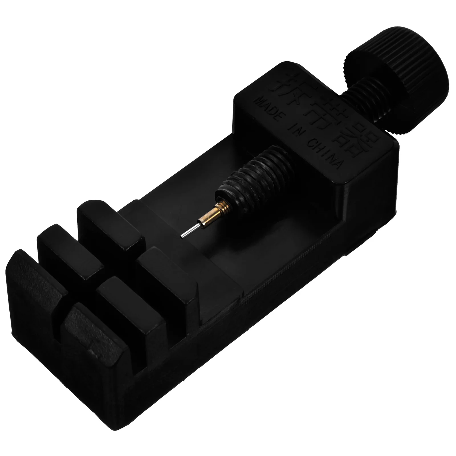 1Pcs Watch Strap Tool Professional Watch Band Tool Solid Build Adjustable Height for Exact Pin Alignment Repair Kit Black