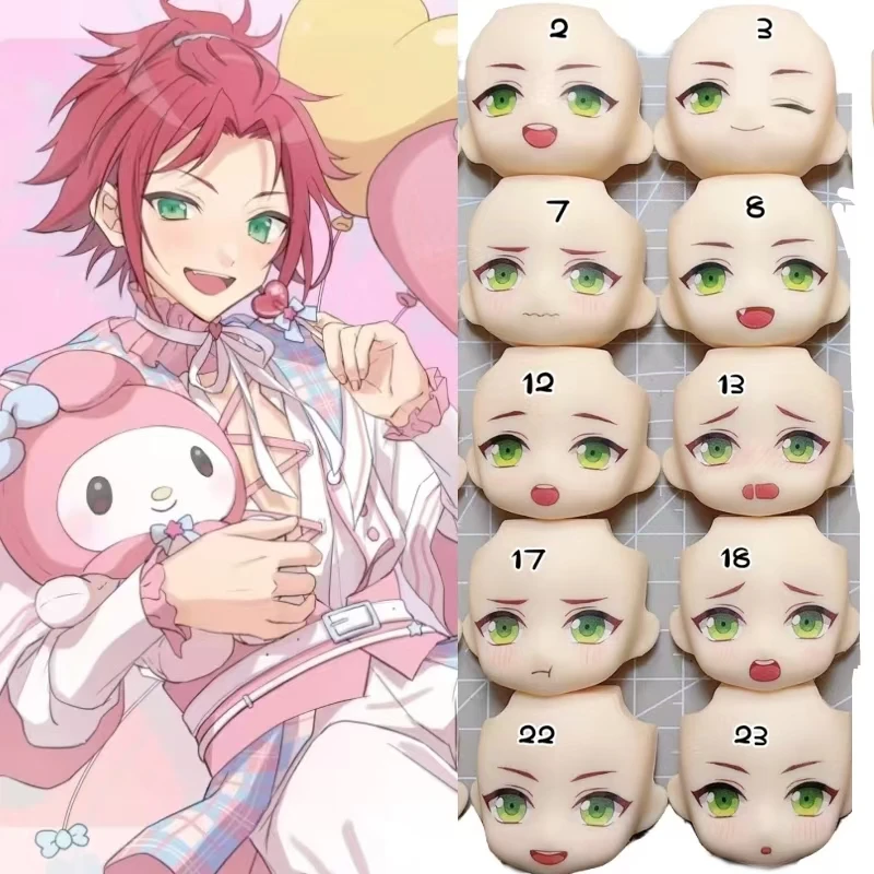 

Isara Mao OB11 Red Hair ES Water Stickers Faceplate GSC Handmade Removable Wig Cosplay DIY Doll Accessories