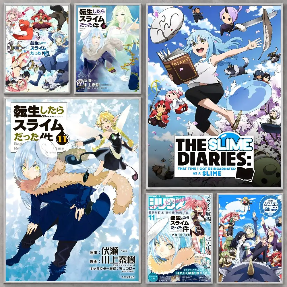 Anime That Time I Got Reincarnated as a Slime Poster HD Modern Aesthetic Wall Prints, Stylish Home Decor for Living Room Bedroom