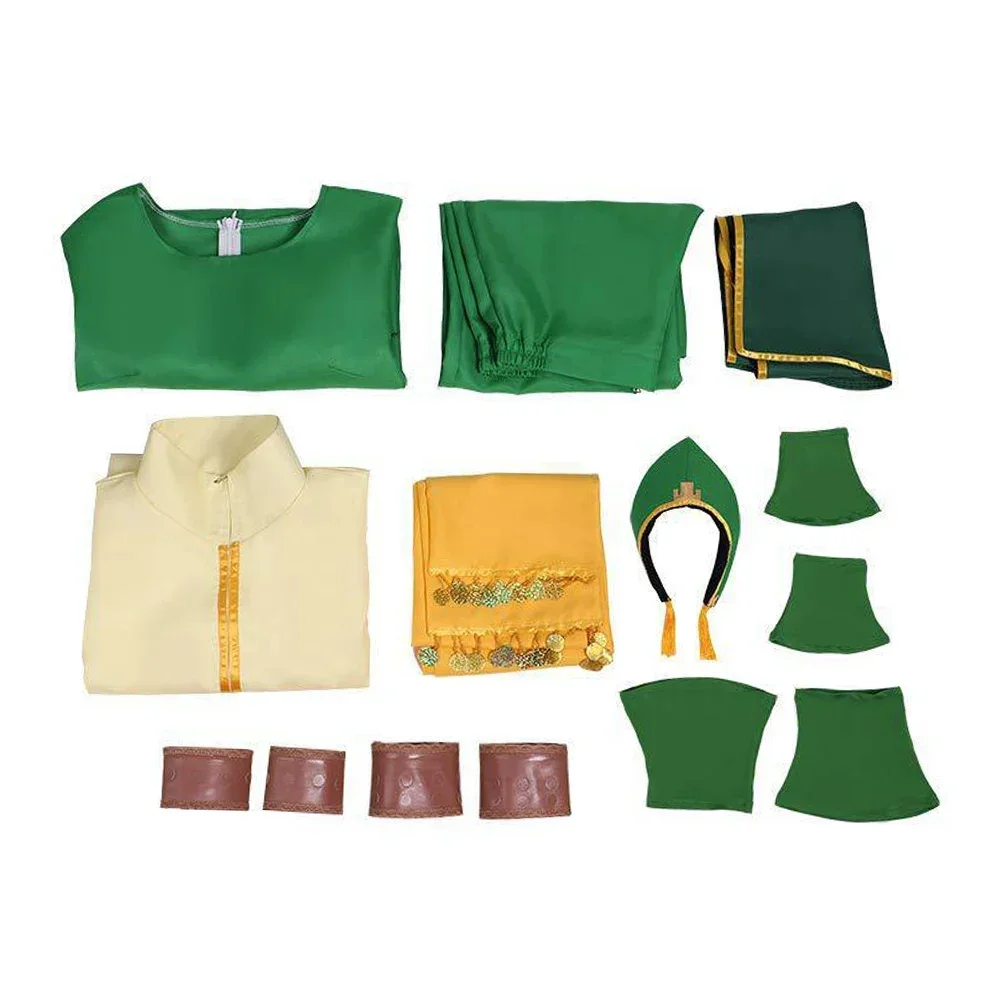 Anime Movie Avatar The Last Airbender Toph Beifong Cosplay Costume Women Fantasy Hat TOP Pants Belt Clothing Halloween Carnival - view 6