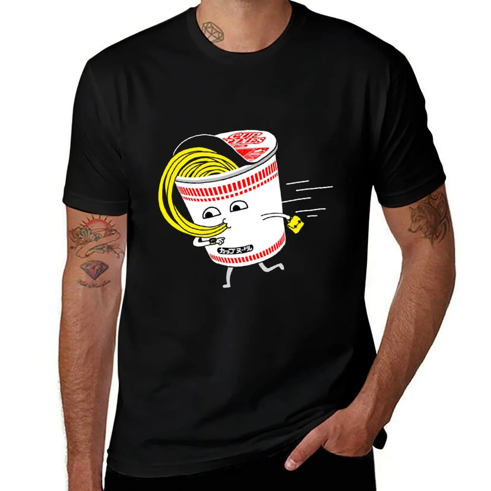 Quick meal in a rush! T-Shirt Basic Simple Design Short Sleeve Shirt T-Shirt