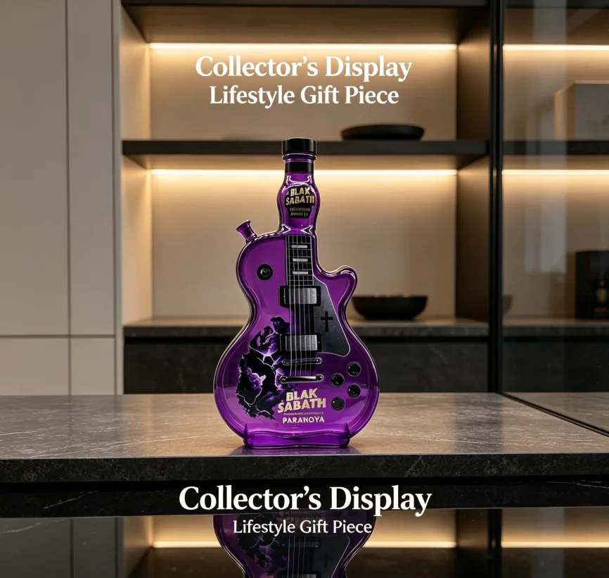 Father'Day Slash Guns N Roses Guitar Shaped Whiskey Decanter Glass Liquor Bottle Tennessee Whiskey Rock Bar Decor Collectible