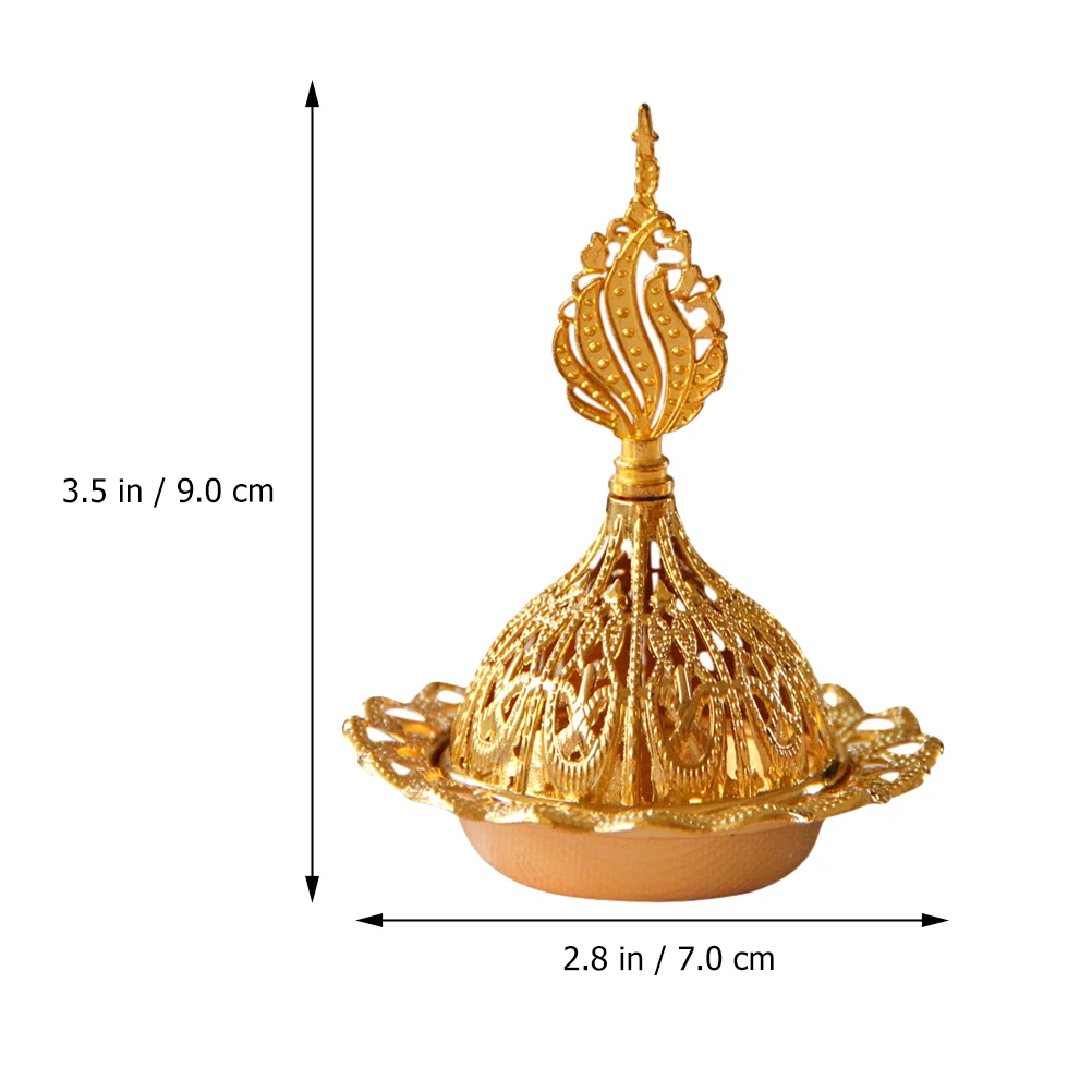 

1Pcs Metal Incense Burner Decorative Censer Holder Compact Stable Design Creative Home Office Desktop Adornment