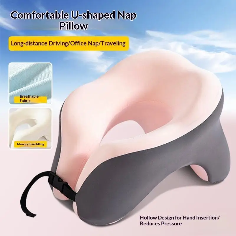 Portable U-shaped Travel Pillow Memory Foam Sleeping Pillows Office Nap Pillow Car Airplane Neck Cushion Ergonomic Head Support