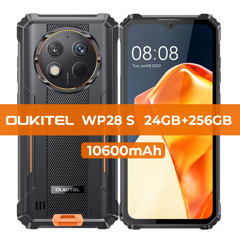 Oukitel WP28 S Smartphone robusto 6,52'' HD 10600mAh 16GB (4+12)+128GB Android14 13MP Fotocamera cellulare