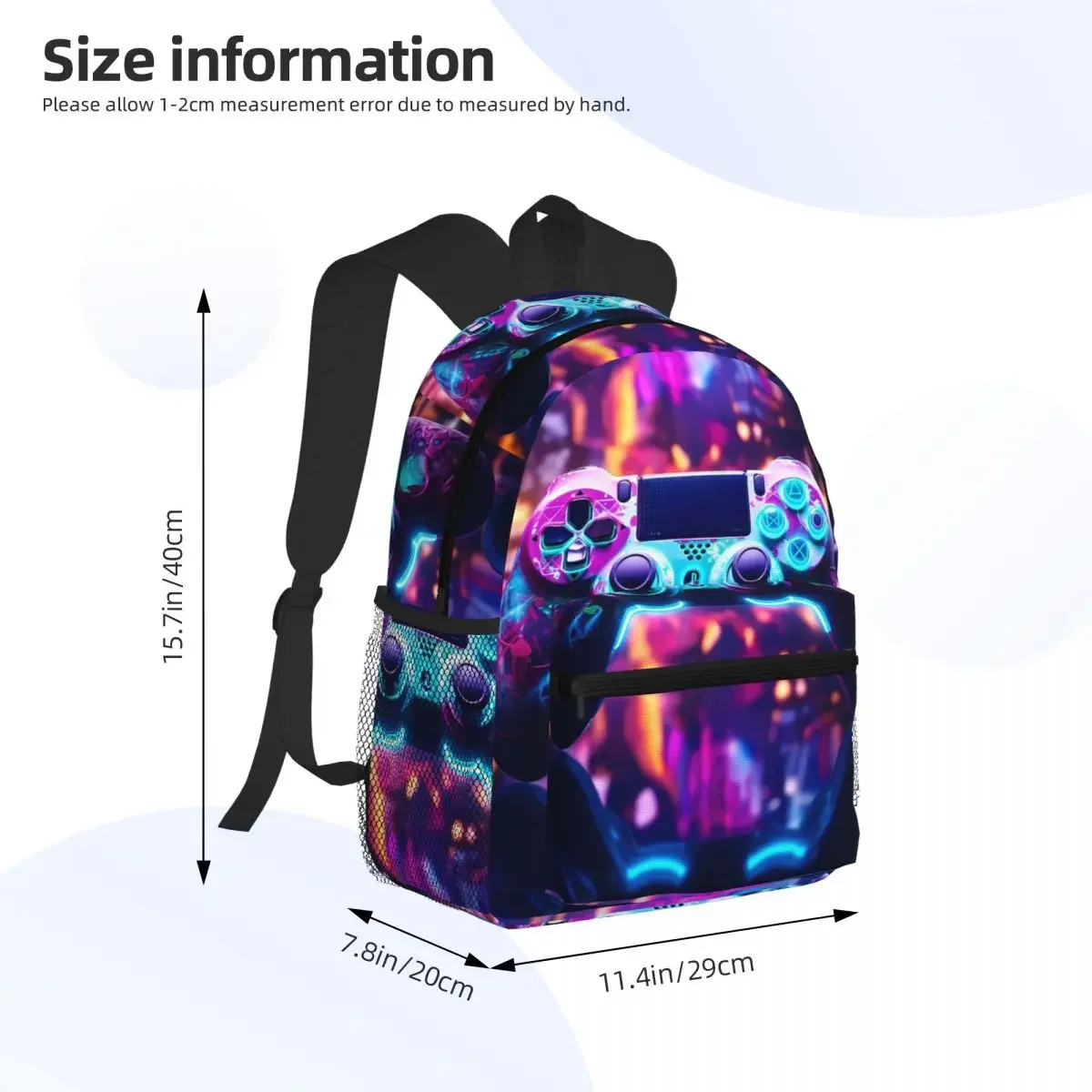 Lightweight Game Controller 3D Student Backpack School Bag Hiking Travel Daypack for Men Women Fashion Bookbag Shoulder Bags