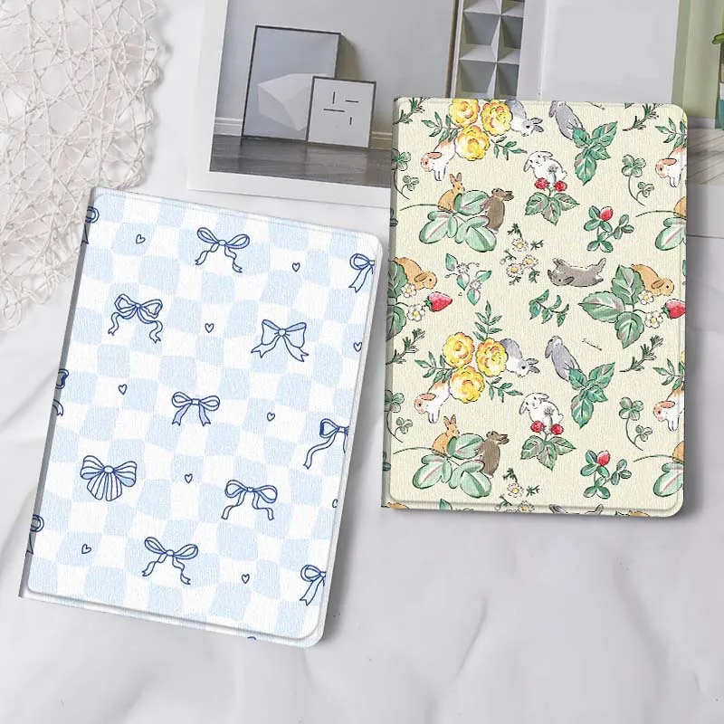 

Cartoon Blue Bow Pattern Gift Tablet Case For Samsung Tab Galaxy S6 S11 A A7 A8 A9 A11 10.1 10.4 10.5 Plus Lite