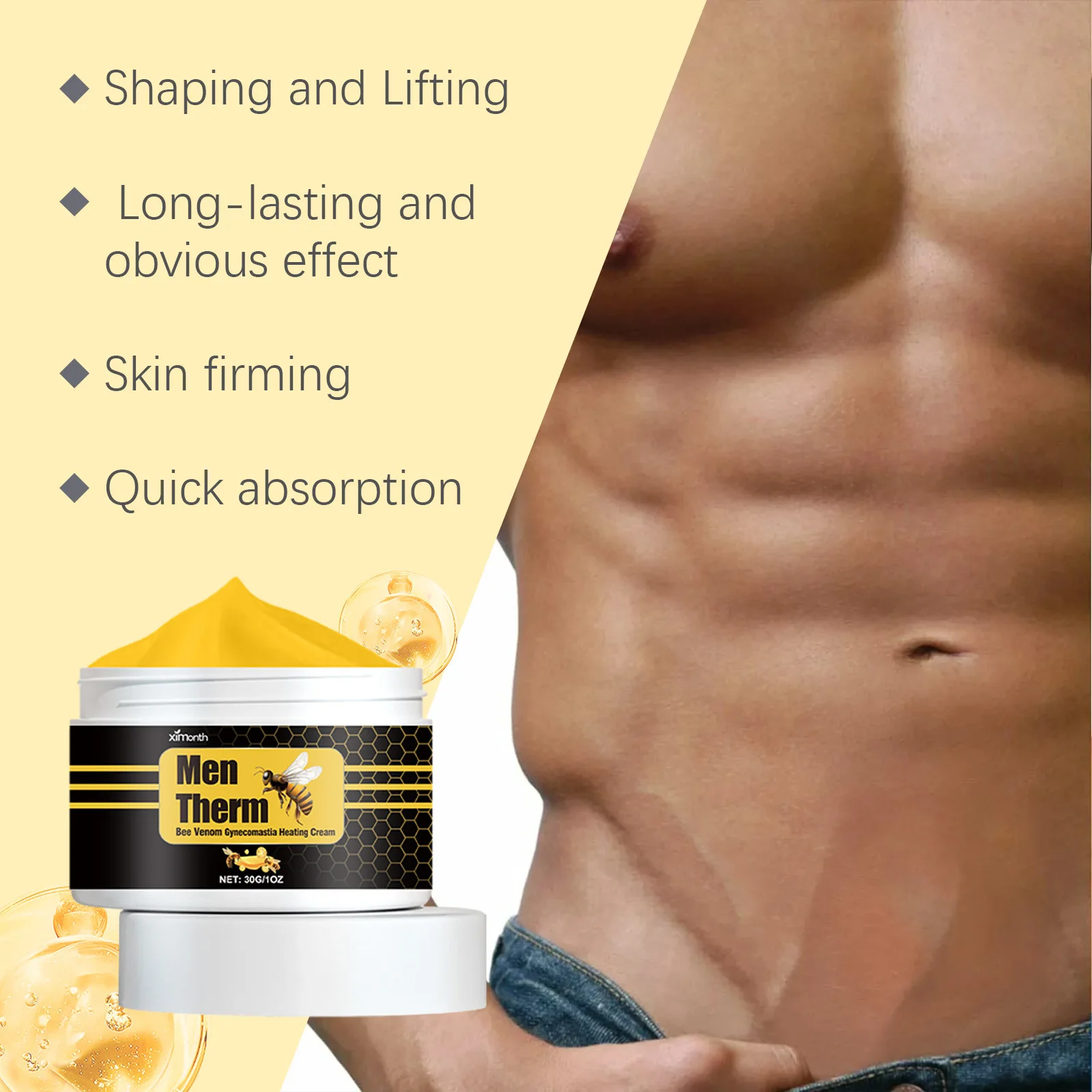 Ximonth Breast Care Cream For Men Tightens Skin Shaping Care Cream