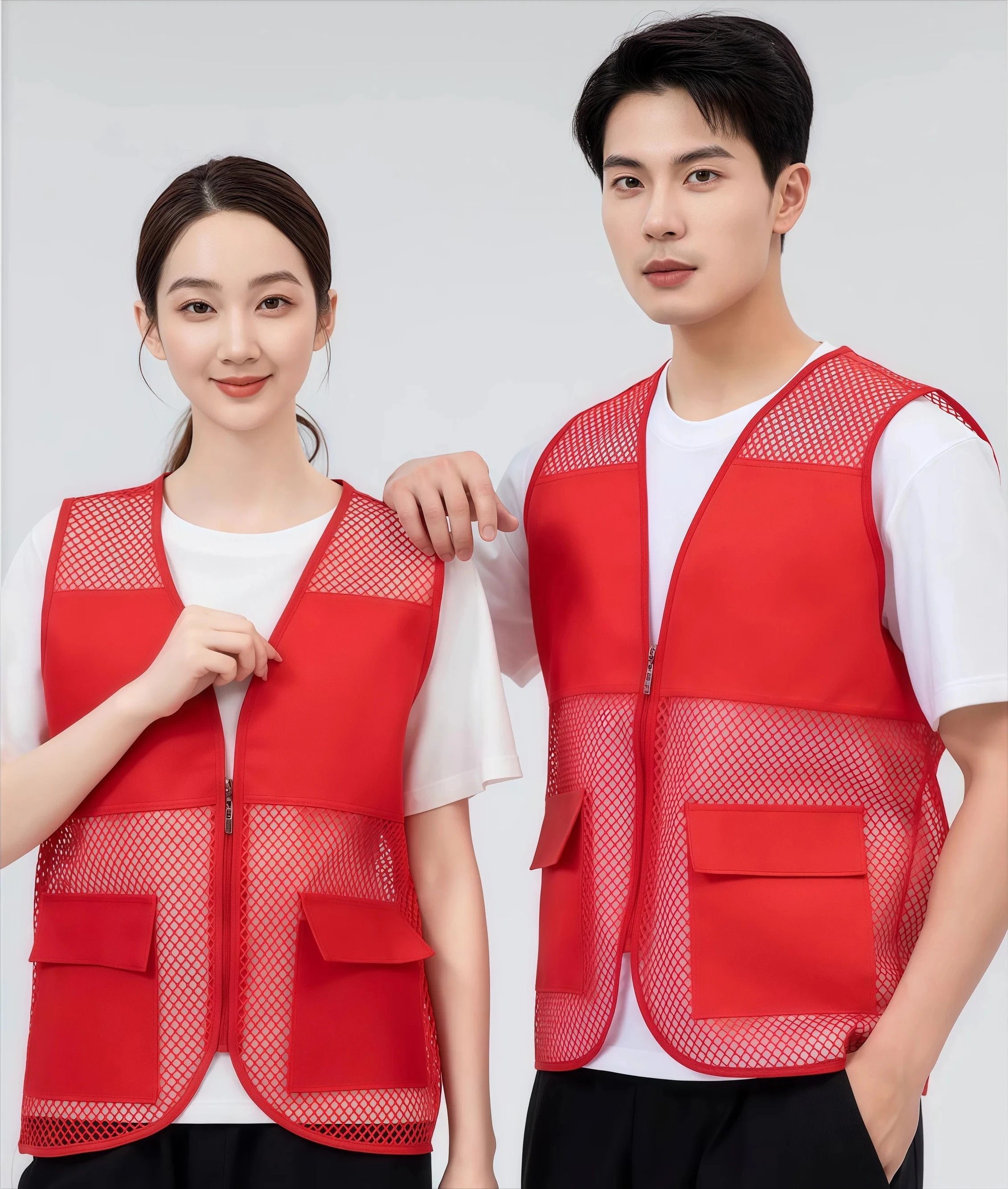 Thin Mesh Vest Outdoor Sports jacket Bigsize Sleeveless Vest Multi Pockets Activity work Wear Camping Fishing Vests Custom Logo