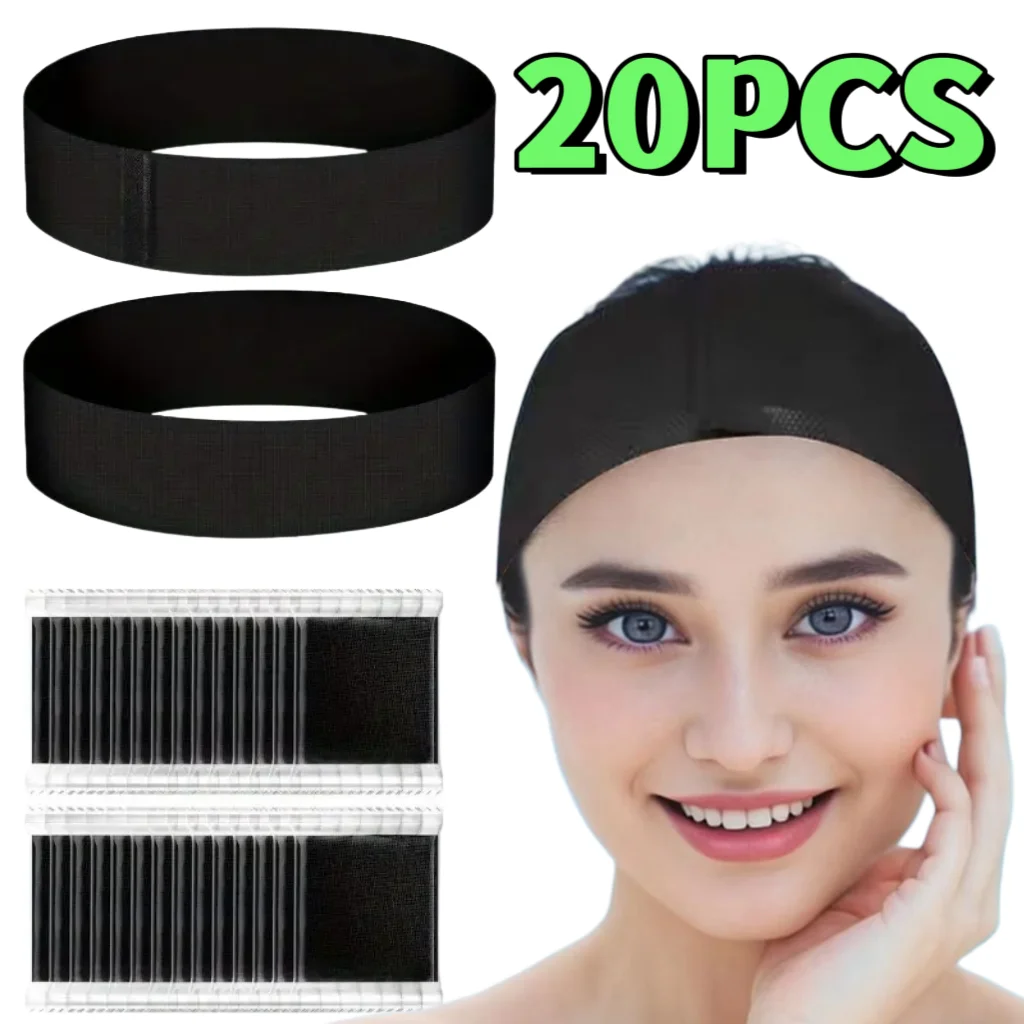 20 Stück neue, einwegfähige Spa-Stirnbänder in Schwarz und Weiß – verstellbare, elastische Stirnbänder mit Klettverschluss, geeignet für Schönheitssalons, Gesichtsbehandlungen und Fitness – weiche, rutschfeste Haarbänder, verhindern Haarausfall, Friseurbedarf, bequem und atmungsaktiv, geeignet für Fitnessbegeisterte. – Detail 5