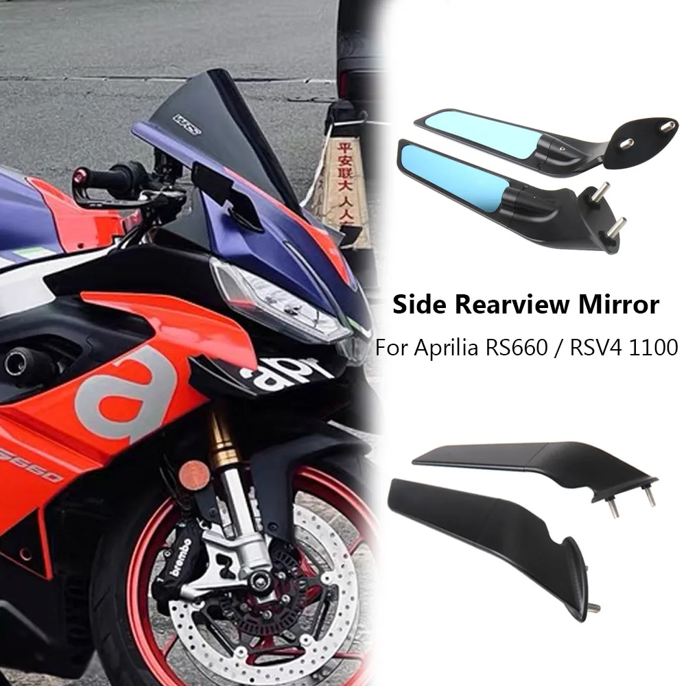 Motorcycle Accessories Stealth Mirrors Wing Mirrors Adjustable Rotating Rearview Mirror For Aprilia RS660 RSV4 1100 2021 2022