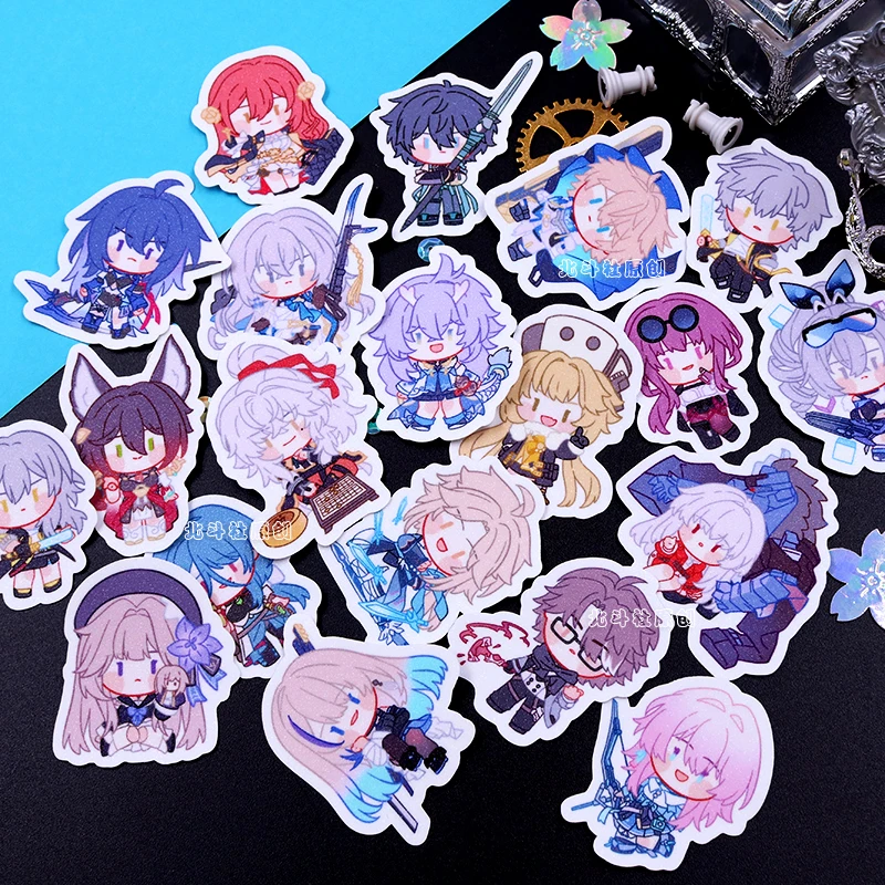 

Anime Honkai: Star Rail Kafka Jingliu Bailu Blade March 7th Seele Sparkle Topaz Silver Wolf Jing Yuan Cosplay Paster Sticker