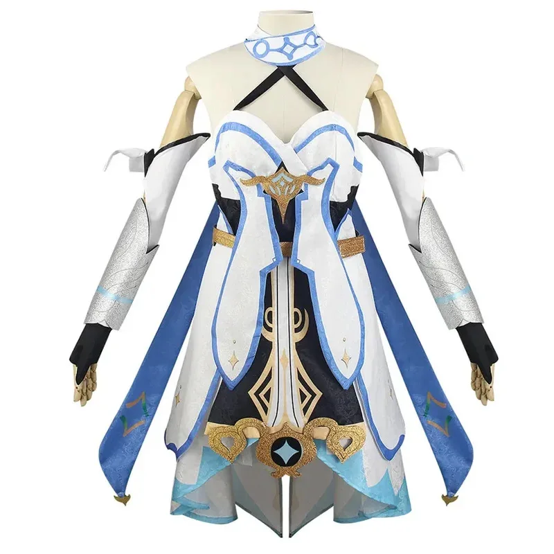 

Lumine Bright Cosplay lumens Costume Alumina Wig Hair Yuanshen Game Impact Traveler Women Clothes Dress Wig Set Party Outfits