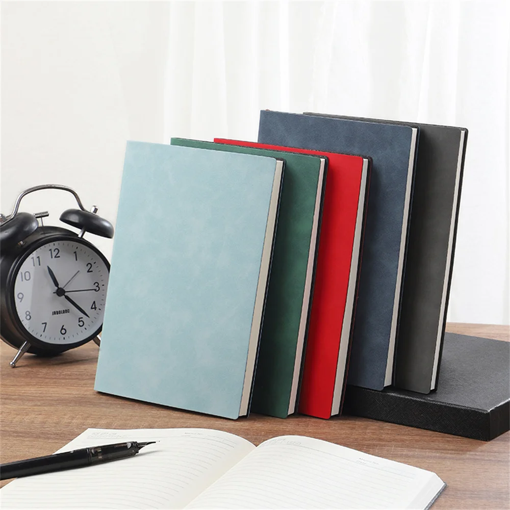 A5 Business Notebook Soft Leather Exercise Book Diary Meeting Minutes Pu Leather Notebooks With 100 Inner Pages