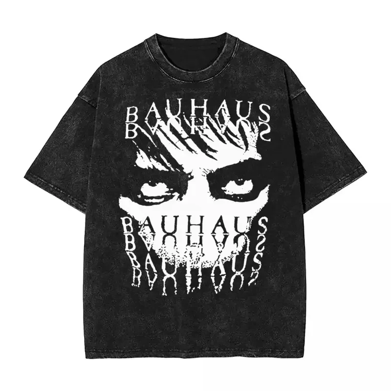 Washed T Shirts Bauhaus Hip Hop Vintage T-Shirts High Street Streetwear Cotton Summer Tops Tees Men Women