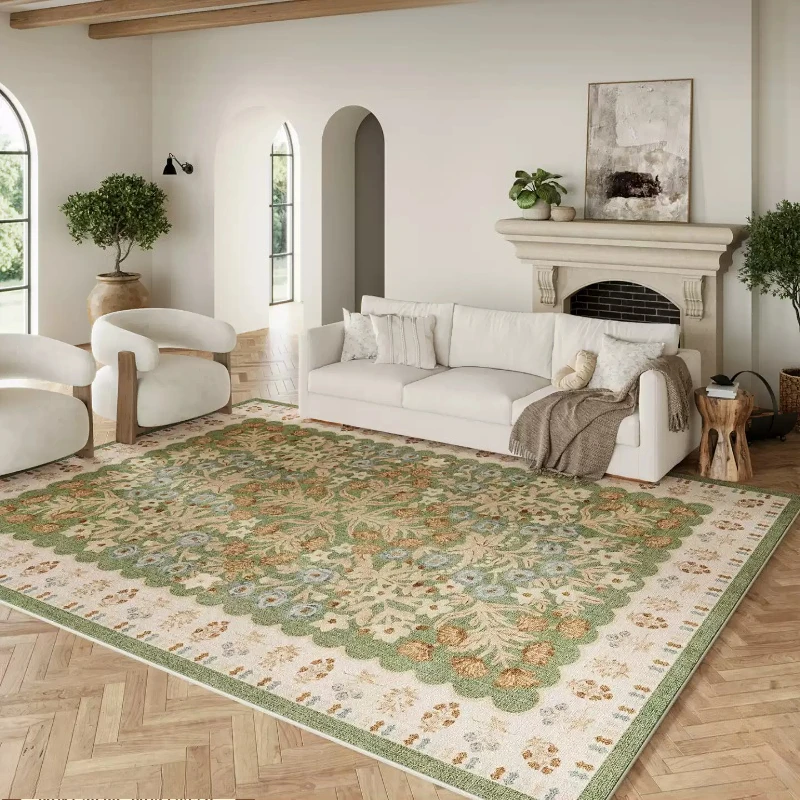 Rustic Style Living Room Decoration French Carpet Large Area Rugs for Bedroom Washable Study Floor Mat Non-slip Bedside Soft Rug