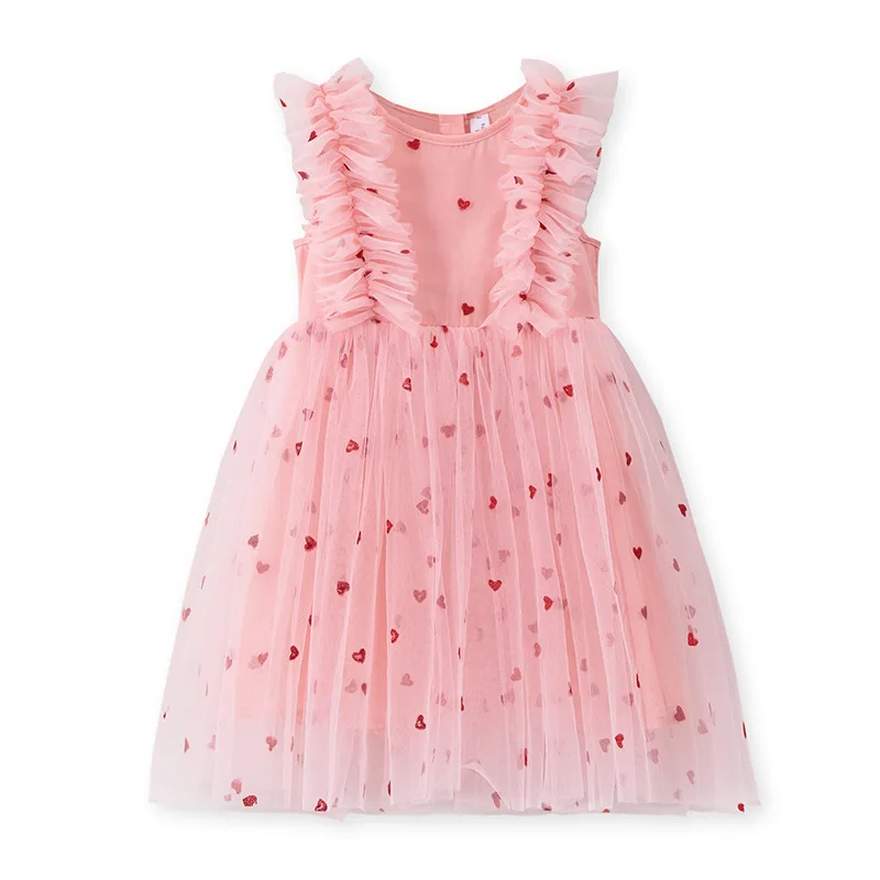 

Summer New Children's Clothing Style girls' fashionable heart-shaped lace dress, Korean version sleeveless princess dress