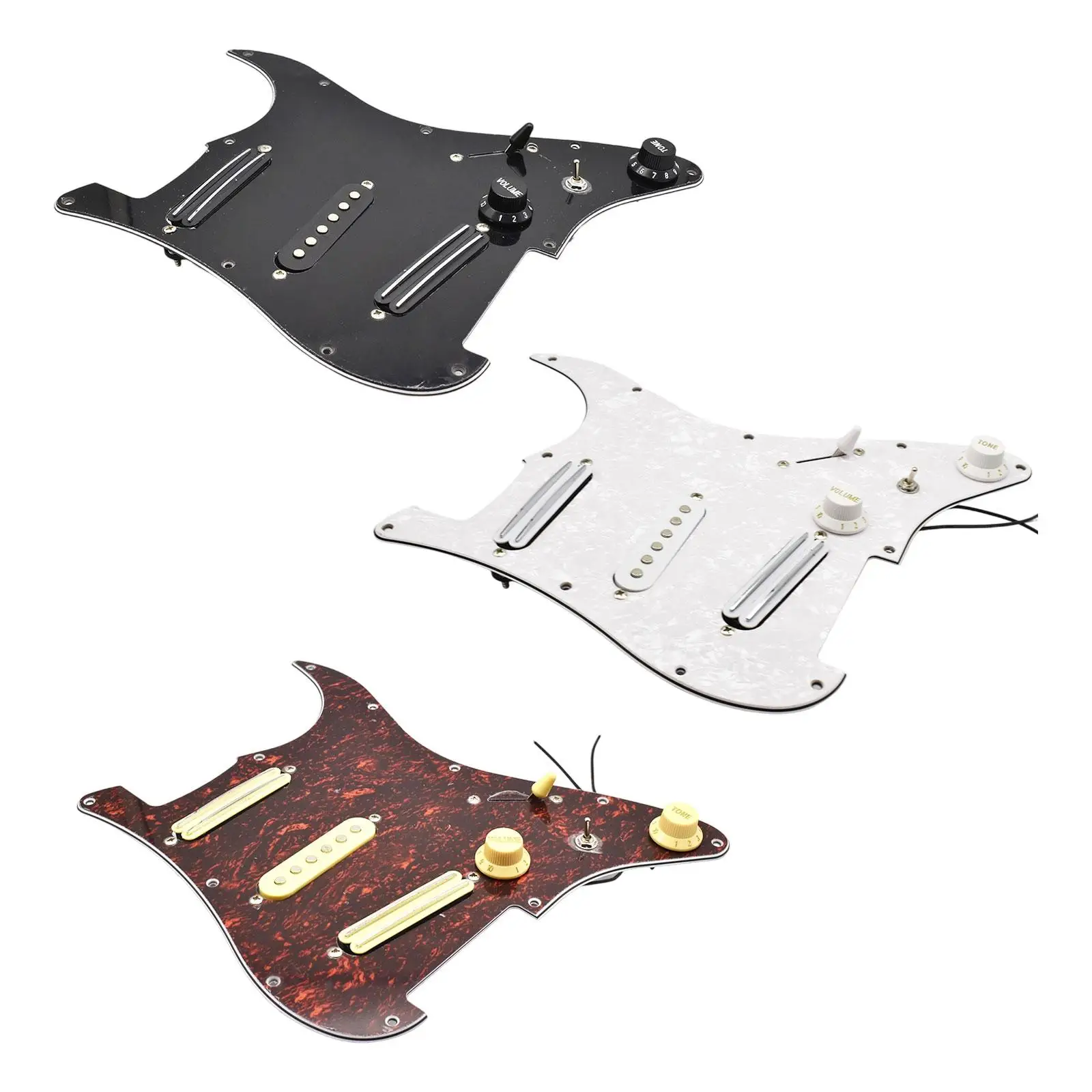 

Sss Guitar Pickguard Wear Resistant Professional Stringed Instrument Parts Ceramic Practical DIY Loaded Prewired Fitment