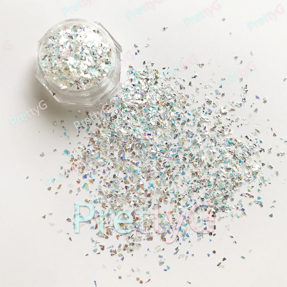 PrettyG Wholesale JM Mirror Silver Shapes Glitter High Spark Sequins Glitter For Art Craft Nail Makeup Decoration Accessories