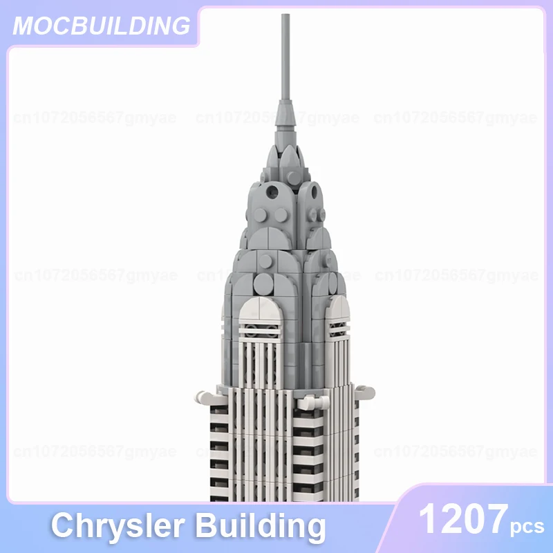 Chrysler Building 1:800 Scale Architecture Model MOC Blocks DIY Assemble Bricks Display Creative Display Xmas Toys Gifts 1207PCS