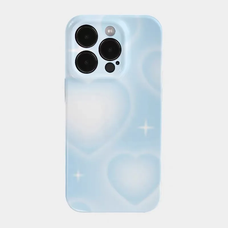 

Ins Korean Blue Dreamy Love Art Case for IPHONE 17 16ProMax 15 14 13 12 11 PRO Plus Acrylic TPU Two in One Magnetic Phone Cases