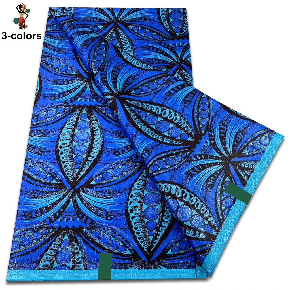 Good Super Soft Radianc Red Floral Prints Fabric African Wax Fabric 100% Cotton High Quality 6 yards Nigeria Ankara Fabric