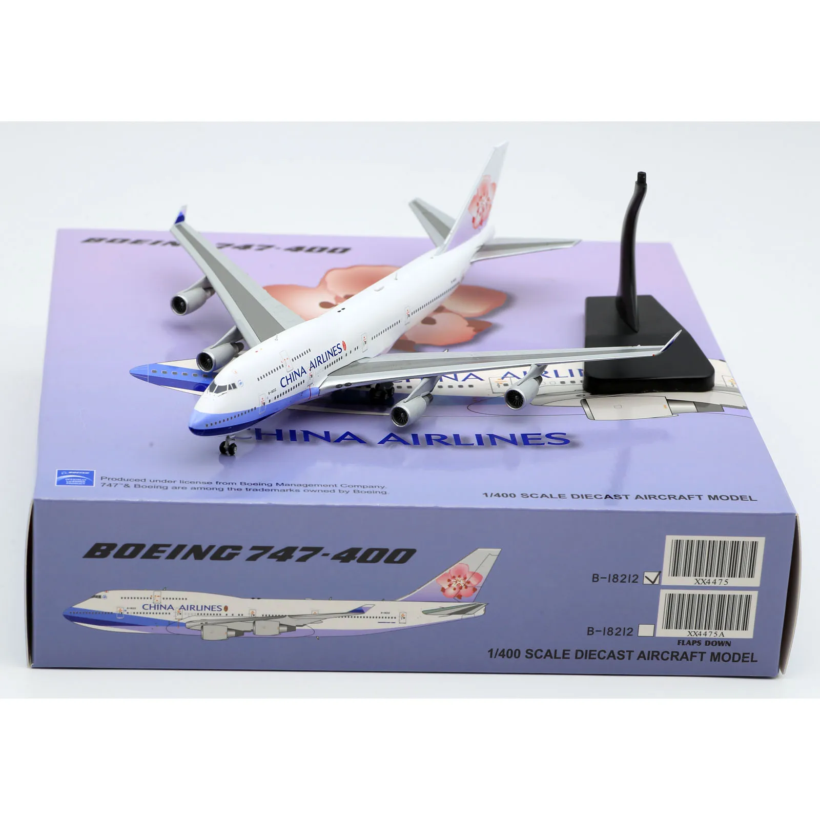 

XX4475 Alloy Collectible Plane Gift JC Wings 1:400 China Airlines "Skyteam" Boeing B747-400 Diecast Aircraft Jet Model B-18212