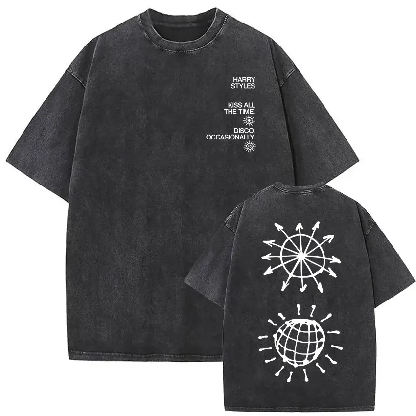 Harry Styles We Belong Together Tour 2026 Vintage Washed T Shirt Men Women Pop Music Fans Fashion Clothing Short Sleeve T-shirt