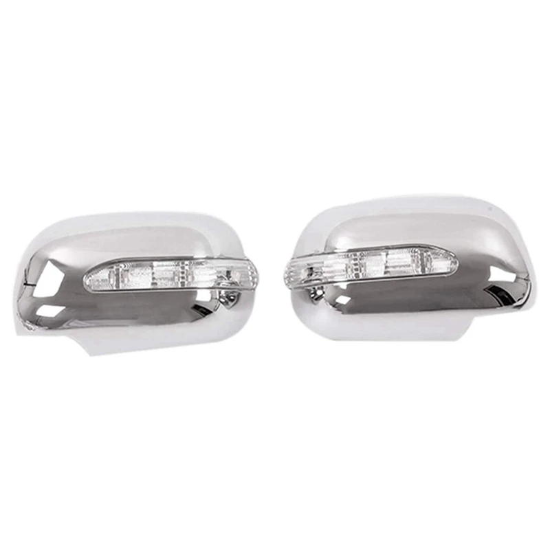 4X Car Reversing Mirror Cover With Light Side Mirror With Turn Signal For Toyota HILUX VIGO 2006-2014