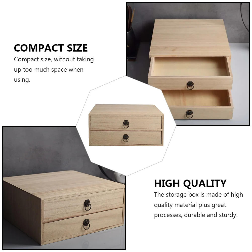 Drawer Box Storage Drawers Wooden Sundries Organizer Container Type Multi-layer Desktop Cypress