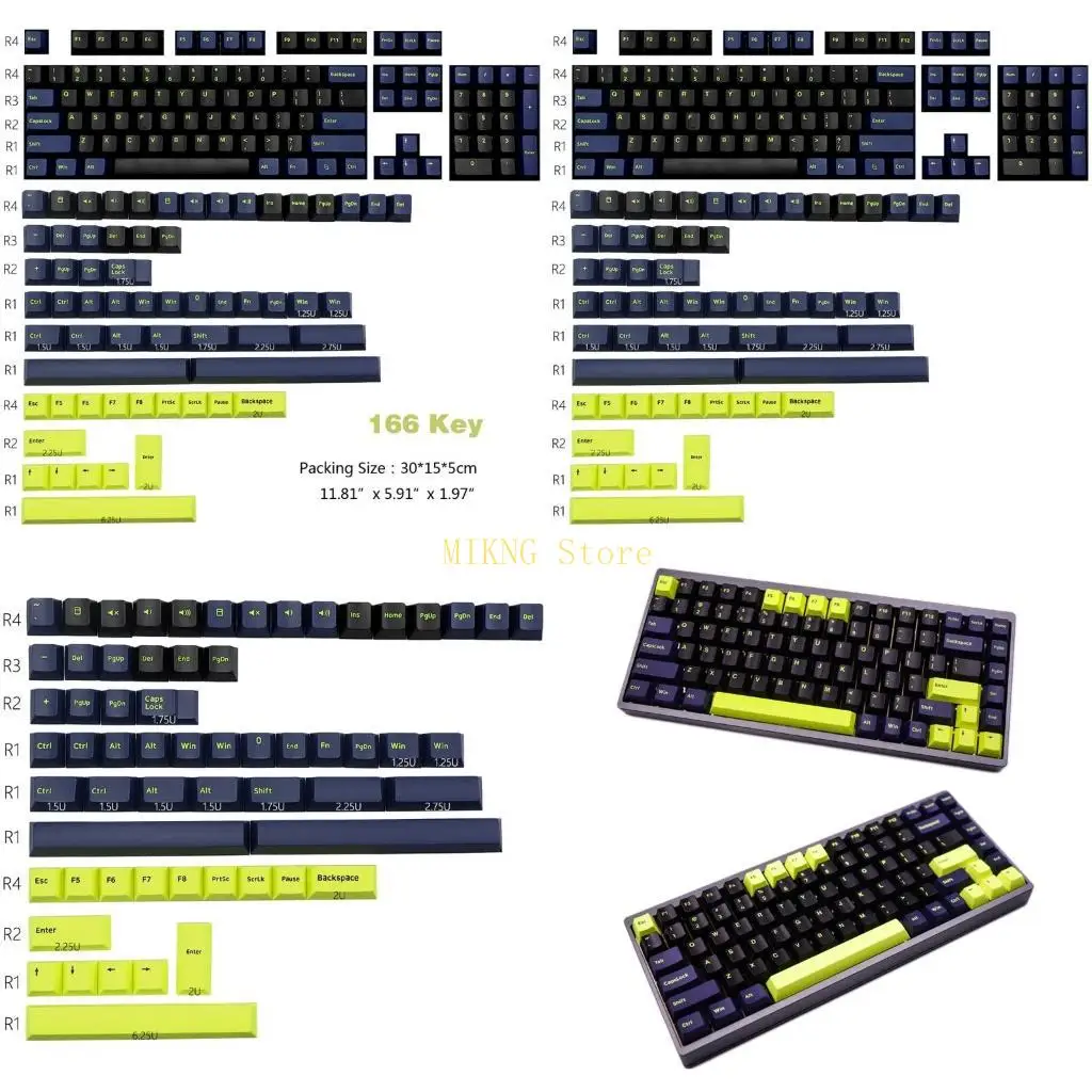 

Колпачки для клавиш Allover с одинаковым цветом PBT, стандартные колпачки для клавиш с двойным впрыском, 160 клавиш для лучшая