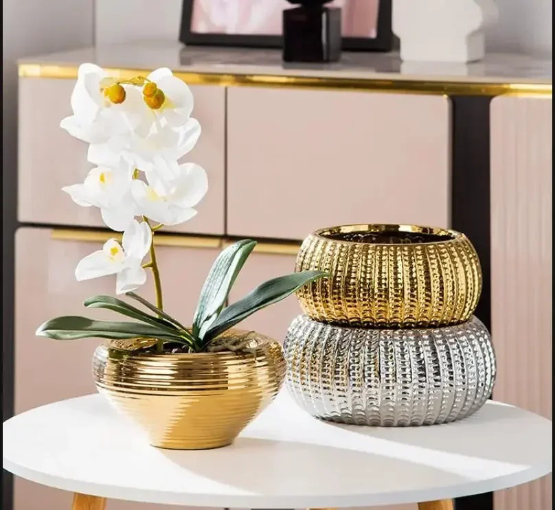 

Гальванический керамический цветочный горшок, гидропоника, цветочный горшок, горшки для растений, сочные горшки, украшения, ваза для цветов, садовые горшки, горшки