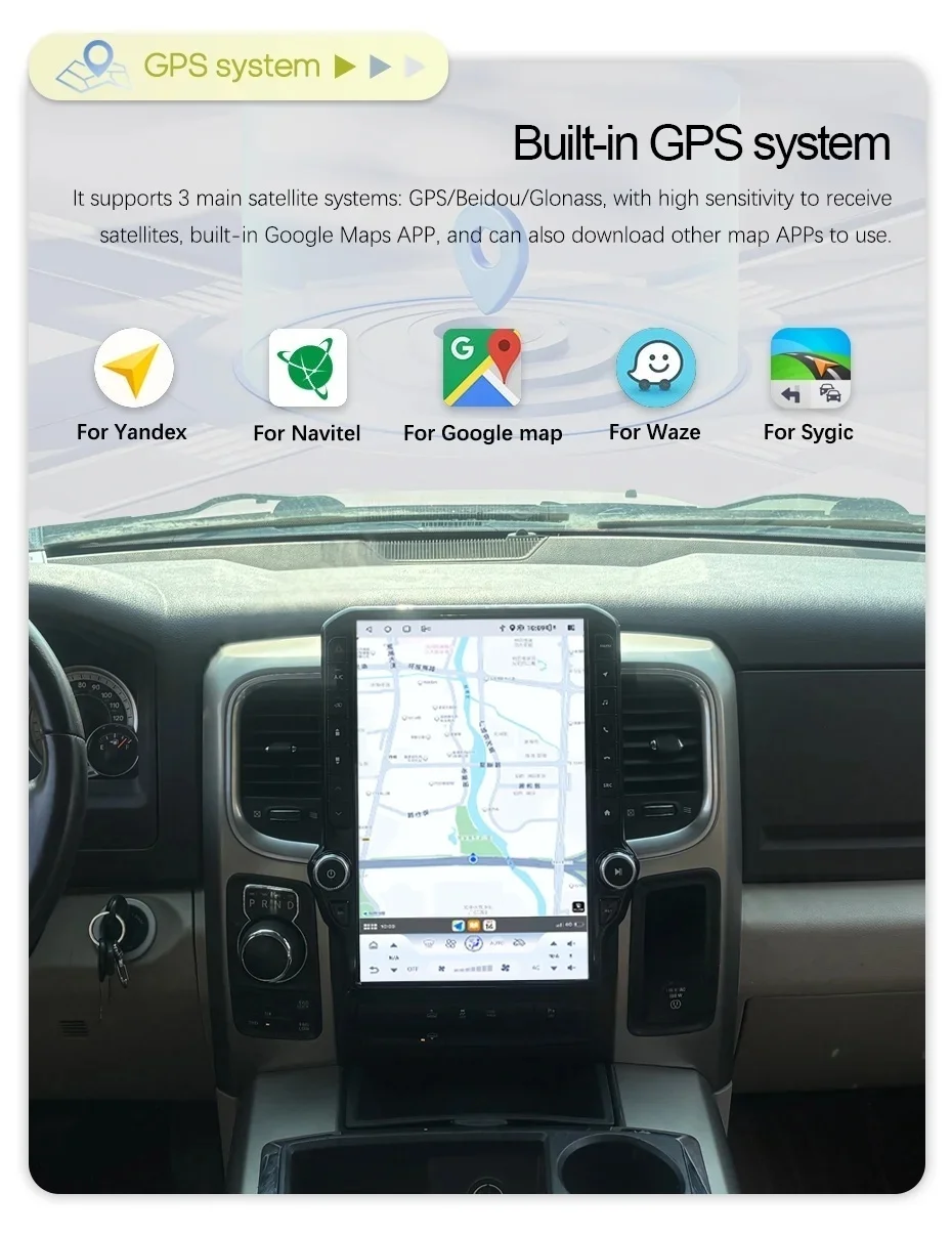 14.5 "شاشة عمودية 8 + 256G Android14 راديو السيارة ل دودج RAM1500 RAM 1500 2500 3500 2012-2018 مشغل ستيريو autoradio لتحديد المواقع نافي