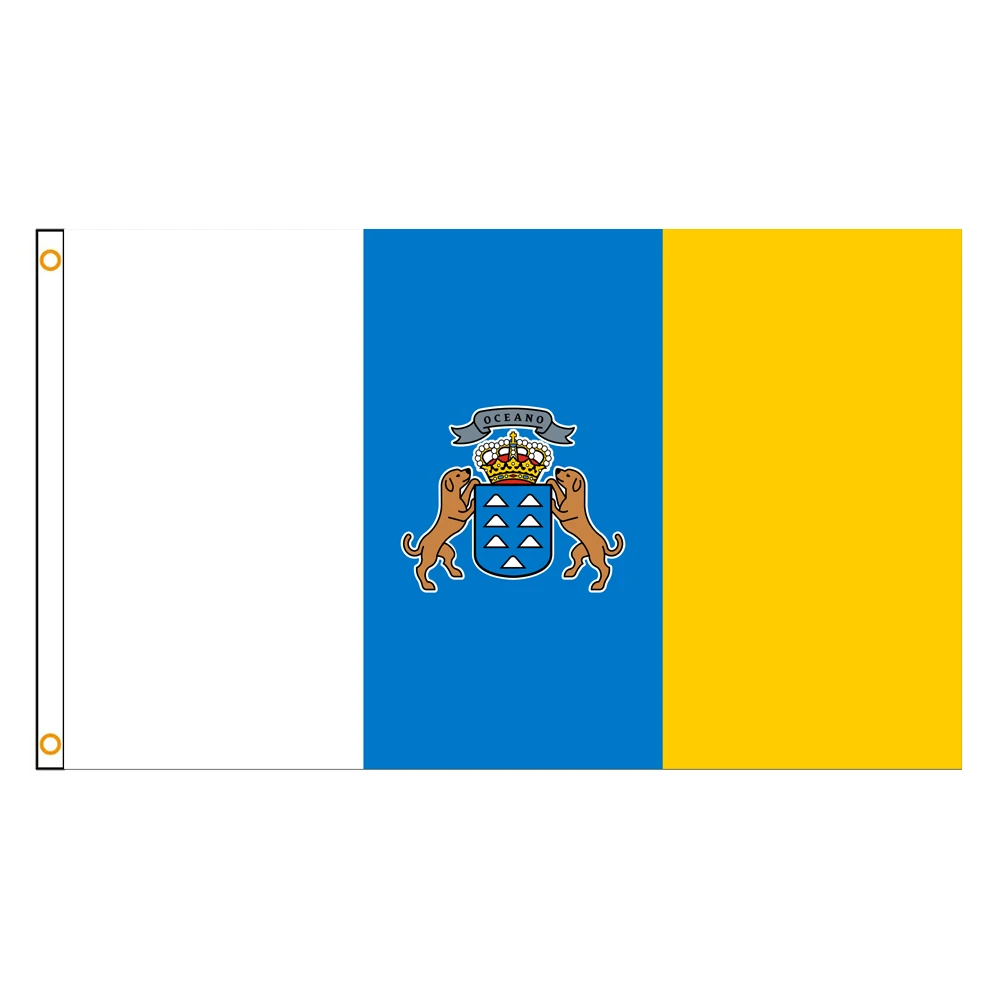 60×90 90x150 120×180CM Canary Islands Flag Polyester Printed Banner Autonomous communities of Spain Tapestry For Decor