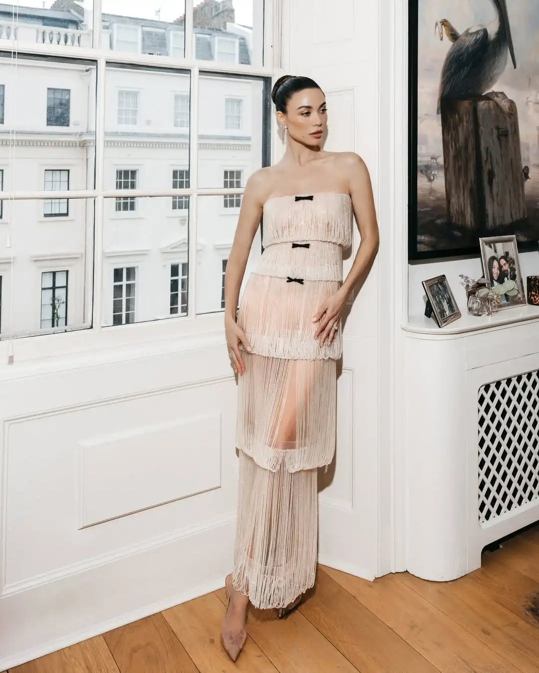 

Ofherown лоскутное вечернее платье с кисточками из бисера и бантом, элегантное платье для выпускного вечера без бретелек, длинное платье, иллюзия, платье de fiesta