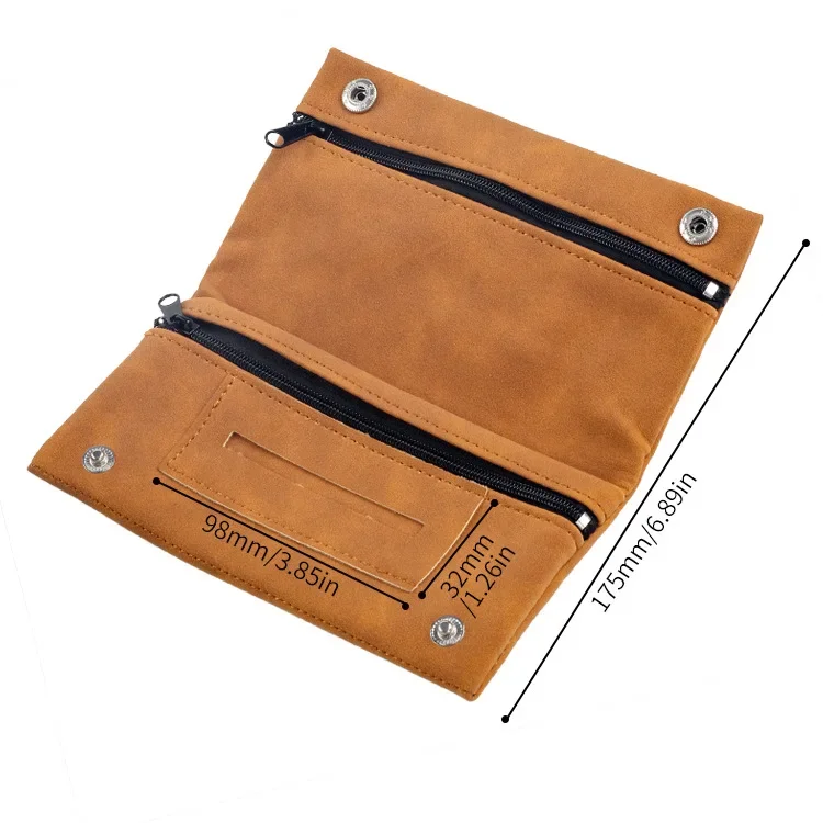 Handgefertigter Leder-Tabakbeutel, Etui, Tasche, Raucherpapierhalter, Etui, Geldbörse, multifunktionale, faltbare Tabakaufbewahrungstasche – Detail 2