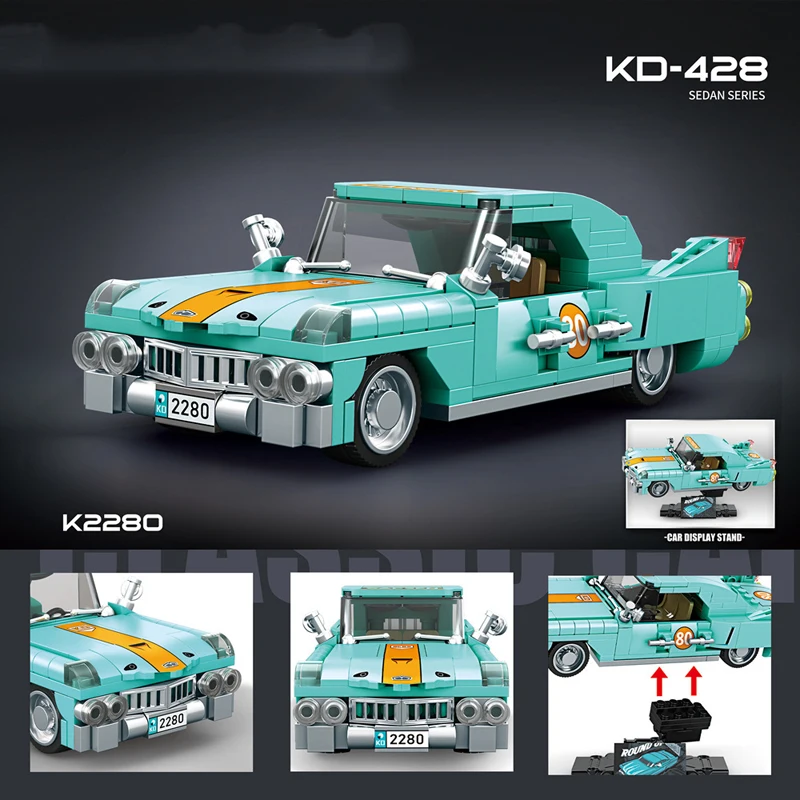 New K2280 DIY  Racing Car Building Blocks, Mechanical Assembly Toy, DIY Car Model, Christmas Gift & Present
