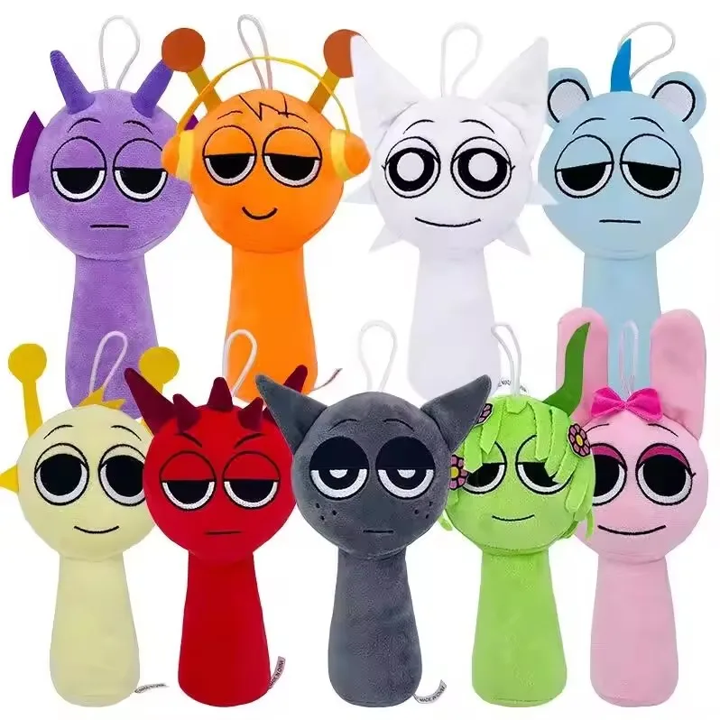 2025 Sprunki juguetes de peluche juego de terror juguetes de dibujos animados lindo almohada de peluche suave para chico cumpleaños regalo de Navidad muñecos de peluche para niños